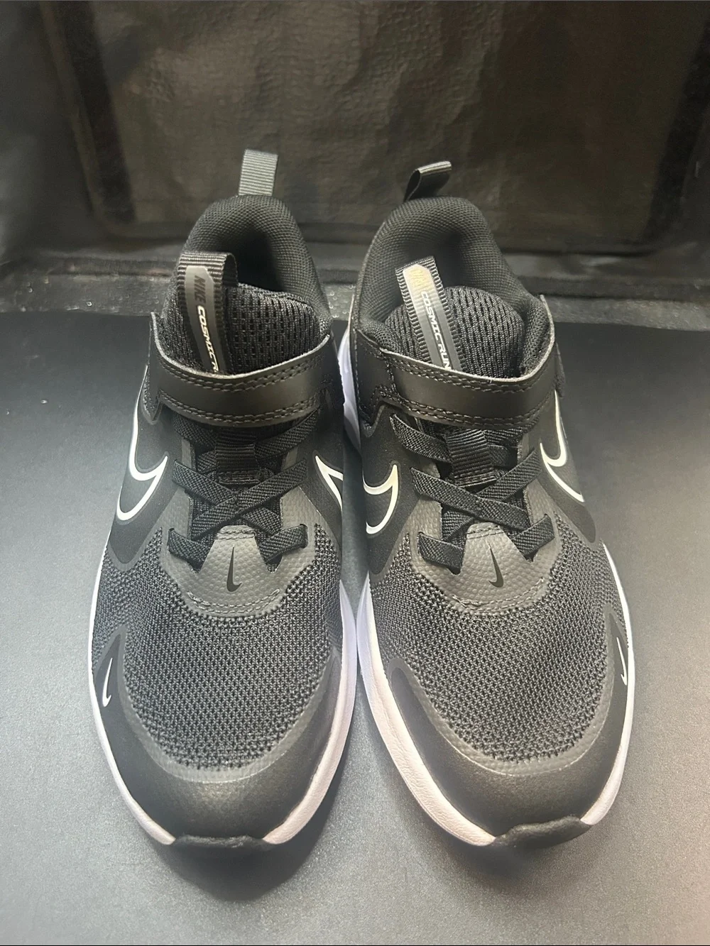 Nike Kids Black Sneakers with White Swoosh